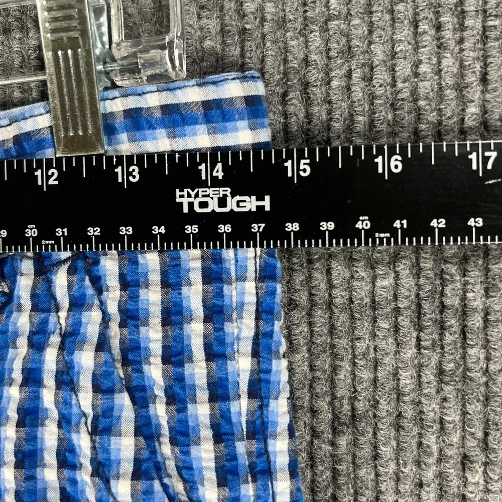 Tommy Hilfiger Shorts Youth Boys Size 16 Blue Check Seersucker Chino 100% Cotton